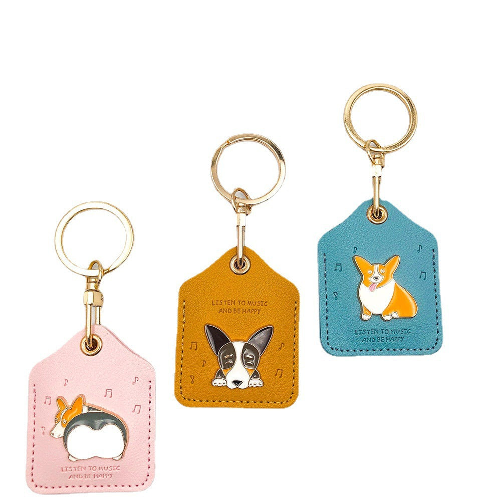 Wholesale Keji Card Case Loss Proof Leather Key Ring